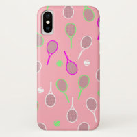 Cooler Pink Retro Racquets Pattern Tennisspieler