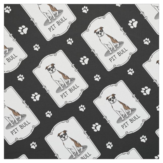 Cooler Pit Bull mit Sonnenbrille (lt brindle white Stoff (Muster)