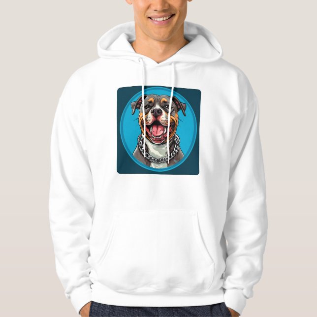 Cooler Pitbull Hund Hoodie (Vorderseite)