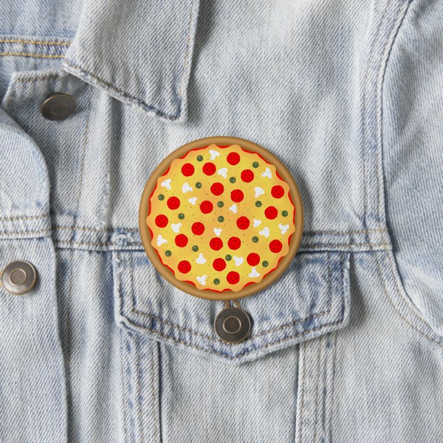 Cooler Pizza-Party Kindergeburtstag Button (Beispiel)