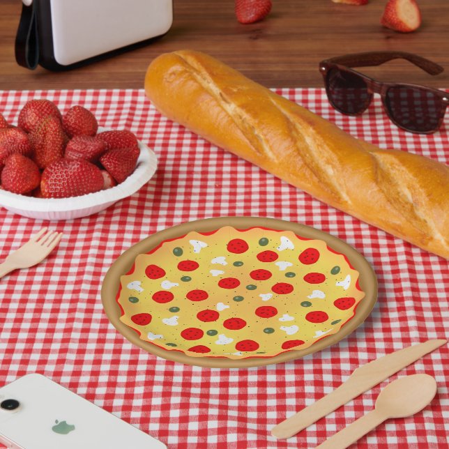 Cooler Pizza-Party Kindergeburtstag Pappteller (Picknick)