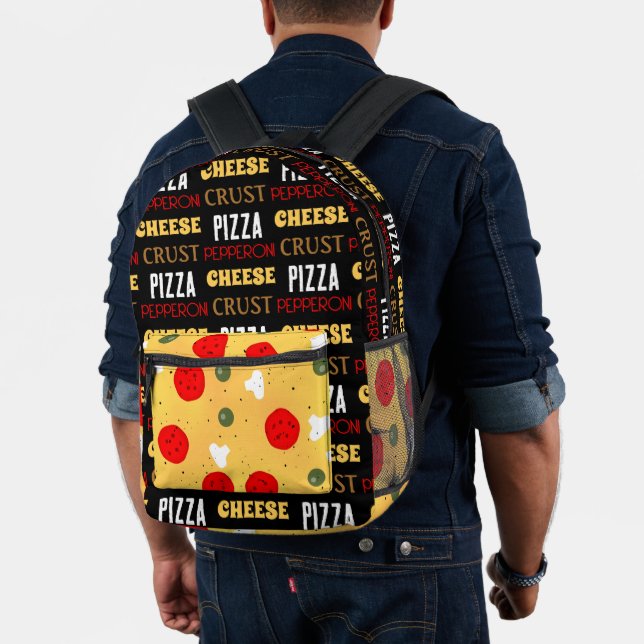 Cooler Pizza-Pepperoni-Muster Kruste-Text Bedruckter Rucksack (Insitu (Modell))