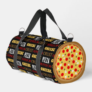 Cooler Pizza-Pepperoni-Muster Kruste-Text Duffle Bag