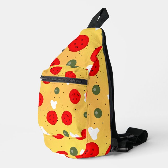 Cooler Pizzapepperoni-Pilz Crossbody Bag (Rechte Ecke)