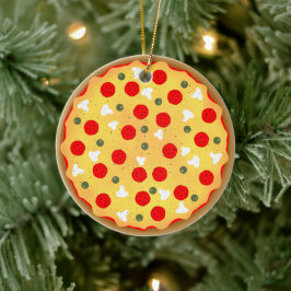 Cooler Pizzapepperoni-Pilz Keramik Ornament