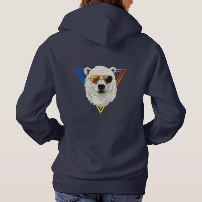 Cooler Polarbär mit Sonnenbrille Hoodie (Rückseite)