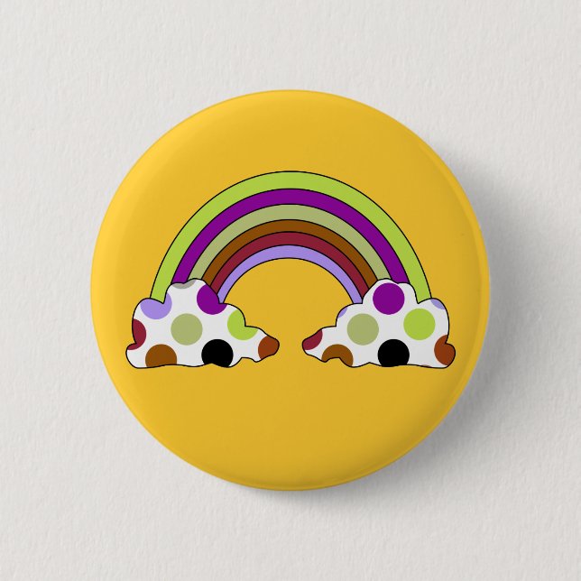 Cooler Polka Dot Regenbogenknopf Button (Vorderseite)