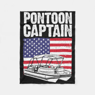 Cooler Pontonboot-Kapitän-Kunst für Männer Frauen  Fleecedecke