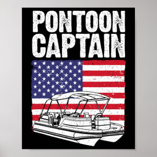 Cooler Pontonboot-Kapitän-Kunst für Männer Frauen Poster