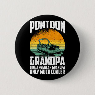 Cooler Pontoon-Opa - Lustiger Pontoon-Kapitän Button