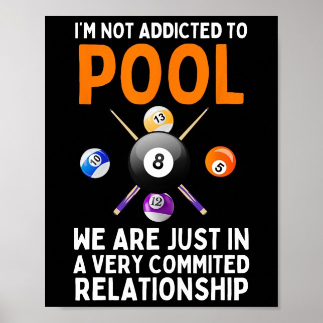Cooler Pool Art für Damen Boys Billiard 8 Ball P Poster (Vorne)