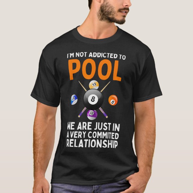 Cooler Pool Art für Damen Boys Billiard 8 Ball P T-Shirt (Vorderseite)