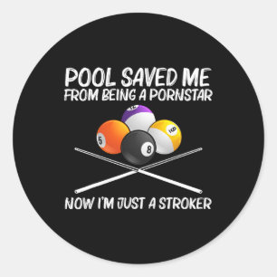 Cooler Pool Billard für Männer Frauen 8 Ball Pool  Runder Aufkleber