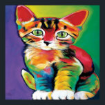 Cooler Pop Art Cat Zuhause Bürodekor Poster<br><div class="desc">Entwurf von www.etsy.com/Shop/Mitkozh</div>