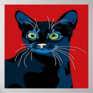 Cooler Pop Art Cat Zuhause office poster