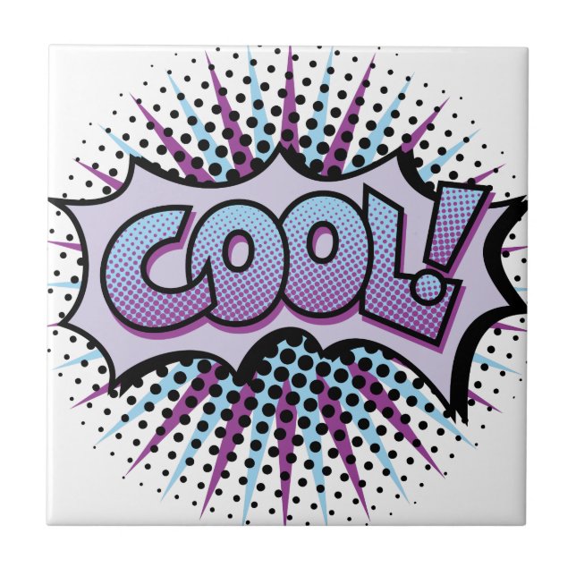 Cooler Pop Art Fliese (Vorderseite)