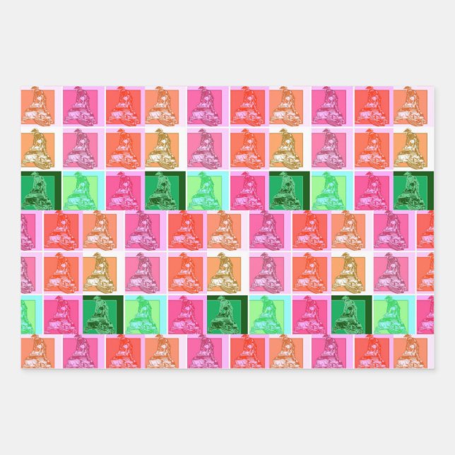 Cooler Pop Art Snowmobil Geschenkpapier Set (Vorderseite)