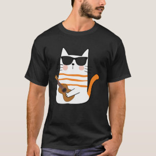 Cooler Pop Cat Rock Guitar Kitty Kitten T-Shirt