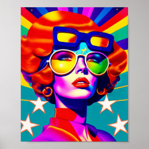 Cooler Pop Kunst und Sonnenbrille Poster