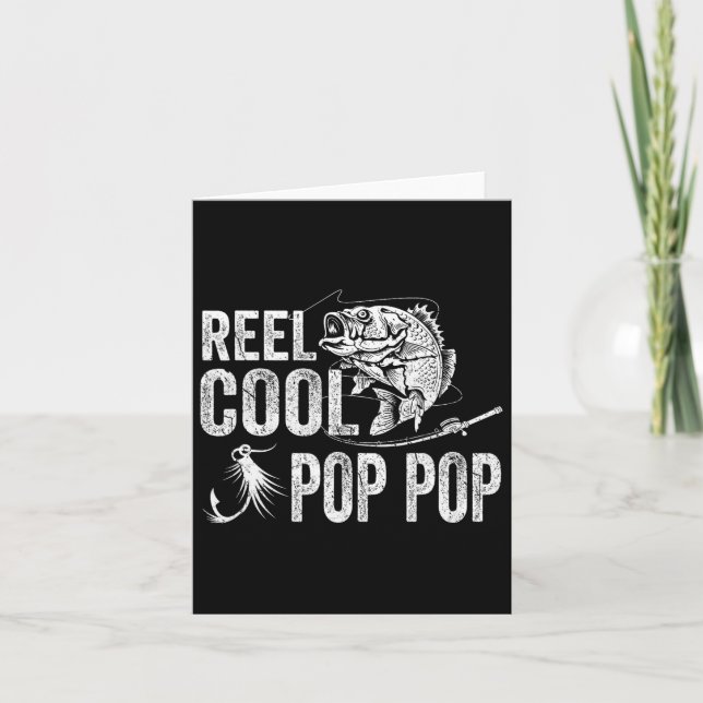 Cooler Pop Pop Angelfischer Tagesgeschenke Karte (Vorderseite)