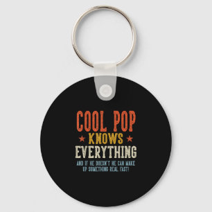 Cooler Pop weiß alles zum Vatertag Retro Schlüsselanhänger