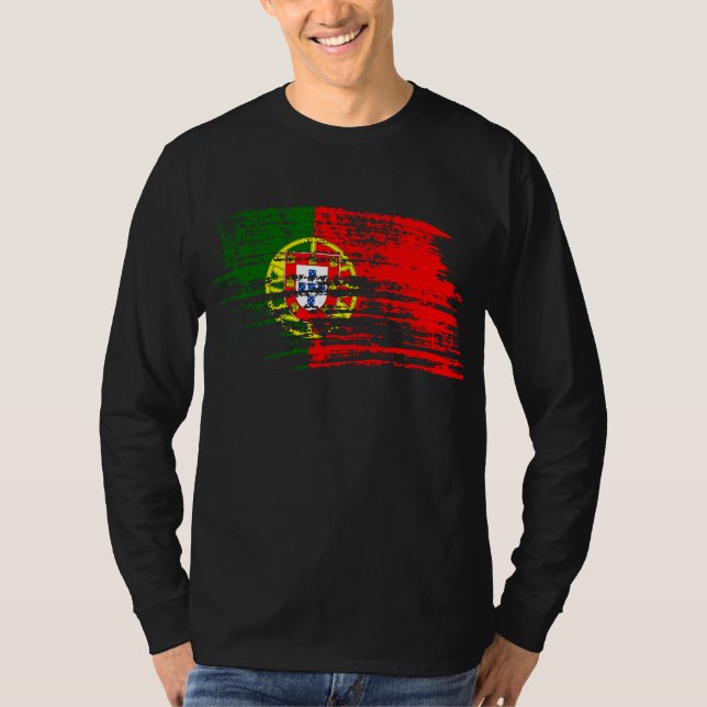 Cooler portugiesischer Flaggenentwurf T-Shirt (Vorderseite)