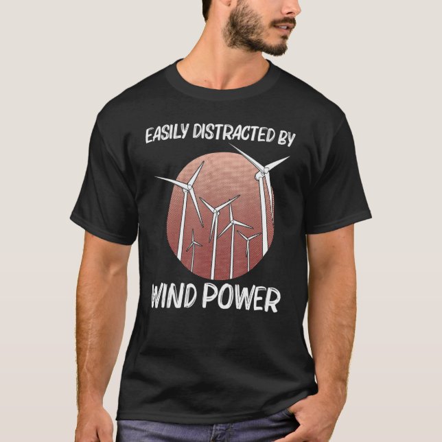 Cooler Power für Damen und Herren Windkraftanlagen T-Shirt (Vorderseite)