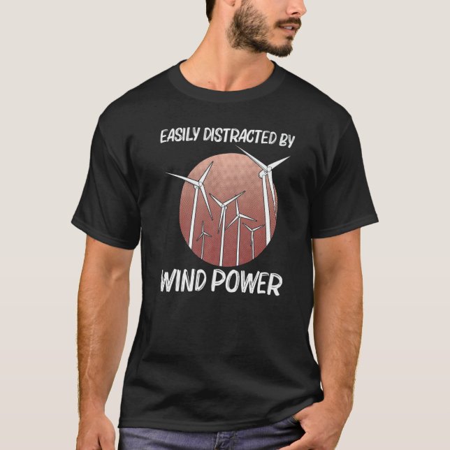 Cooler Power für Damen und Herren Windkraftanlagen T-Shirt (Vorderseite)