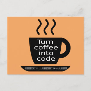 Cooler Programmierer Geek-Kaffeekonsument Postkarte