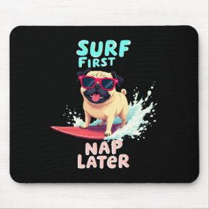 Cooler Pug-Surferhund Mousepad