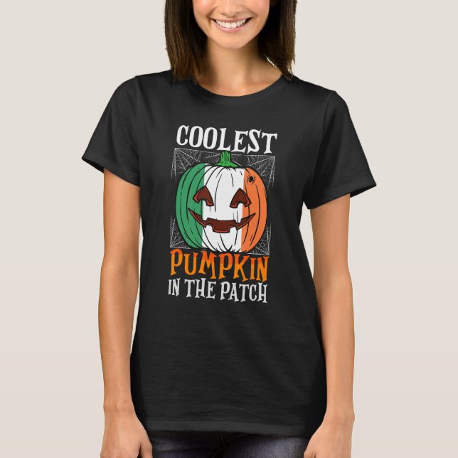 Cooler Pumpkin in Patch Ireland Flaggen Jack Ou2 T-Shirt (Vorderseite)