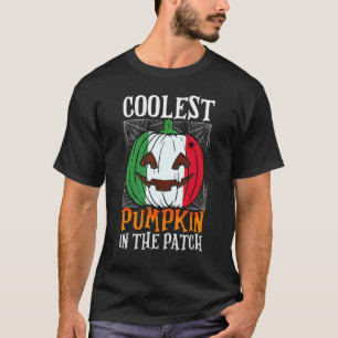 Cooler Pumpkin in Patch Italienische Flagge Jack O T-Shirt