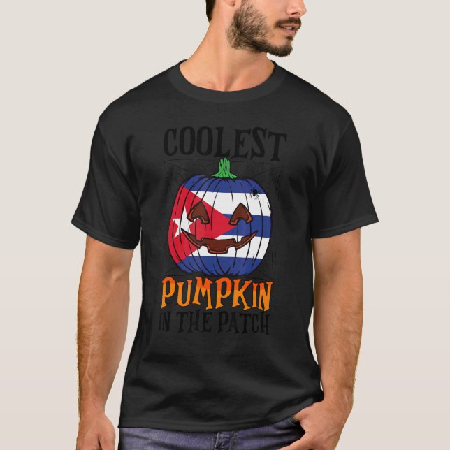 Cooler Pumpkin in the Patch Cuban Flag Jack Ou201 T-Shirt (Vorderseite)