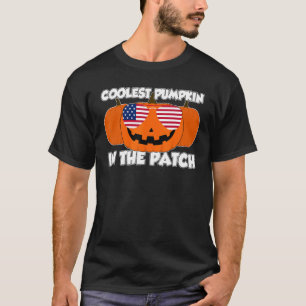 Cooler Pumpkin in the Patch Halloween USA Brille T-Shirt