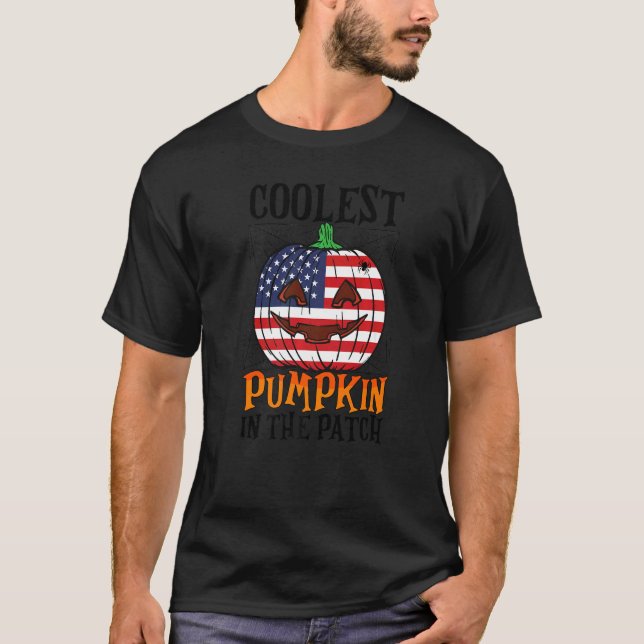 Cooler Pumpkin in the Patch US Flag Jack Ou2019 L T-Shirt (Vorderseite)
