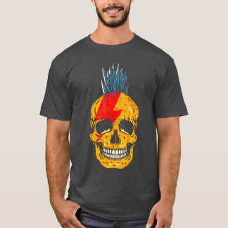 Cooler Punk Rock farbenfroher Schädel mit Mohawk S T-Shirt