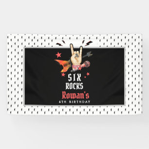 Cooler Punk Rockstar Geburtstag jedes Alters Banner