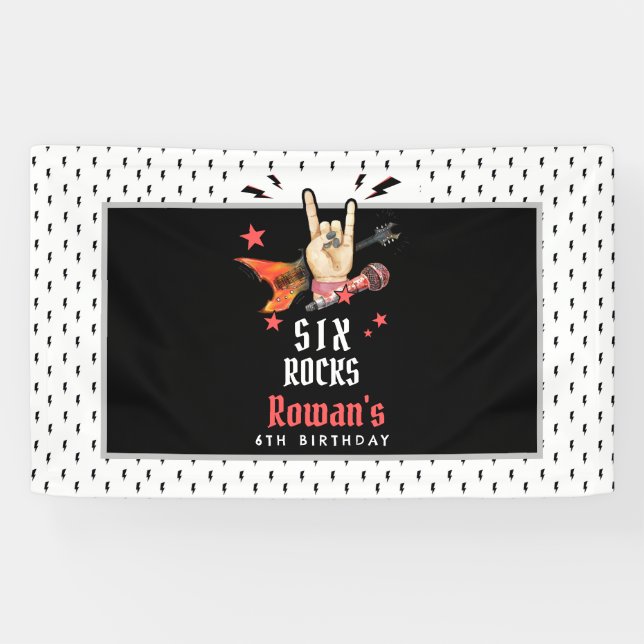 Cooler Punk Rockstar Geburtstag jedes Alters Banner (Horizontal)