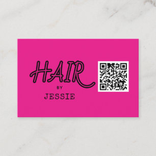 Cooler QR-Code Rosa Hair Stylist Business Card Visitenkarte