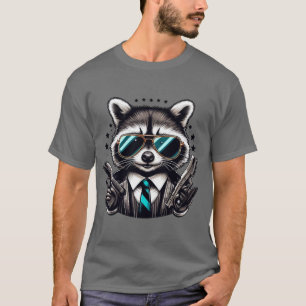 Cooler Raccoon Gangster Funny Animal in der Anzug T-Shirt