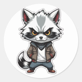 Cooler Raccoon Sticker - Ein Bandit mit Höflichkei
