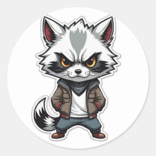 Cooler Raccoon Sticker - Ein Bandit mit Höflichkei