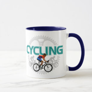 Cooler radfahrenentwurf auf Wecker-Tasse Tasse