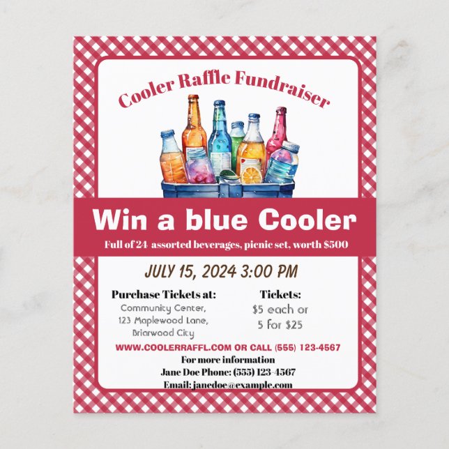 COOLER RAFFLE FUNDRAISER FLYER (Vorne)