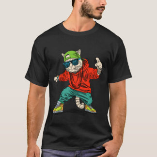 Cooler Rapper Cat Streetwear Vibes retro T-Shirt