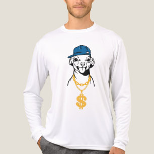 Cooler Rapper Chihuahua Hund Goldkette Dollar Hals Tri-Blend Shirt