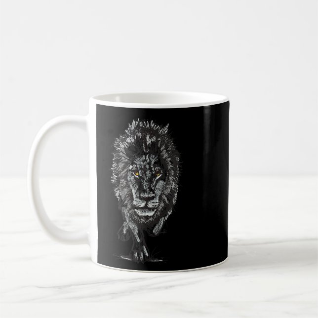 Cooler realistischer Löwe Roaring Roar Design King Kaffeetasse (Links)