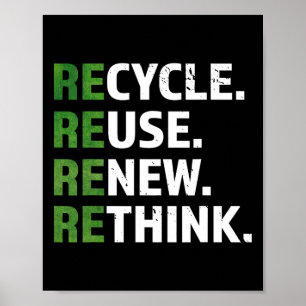 Cooler Recycle Wiederverwendung Neudenken Zitat zu Poster