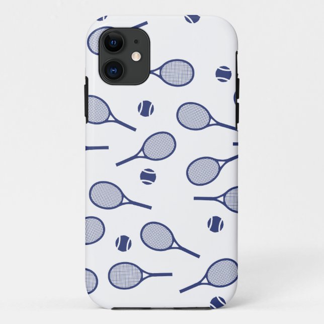 Cooler Red Retro Racquets Pattern Tennisspieler Case-Mate iPhone Hülle (Rückseite)