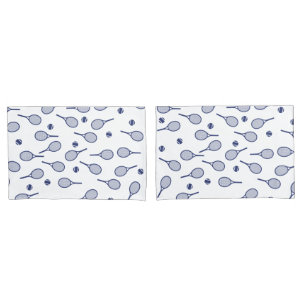 Cooler Red Retro Racquets Pattern Tennisspieler Kissenbezug